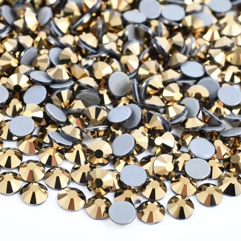 SS10 Gold Hotfix Crystal Glass Rhinestones