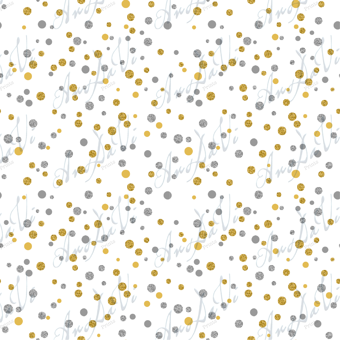 Gold & Silver Glitter dots