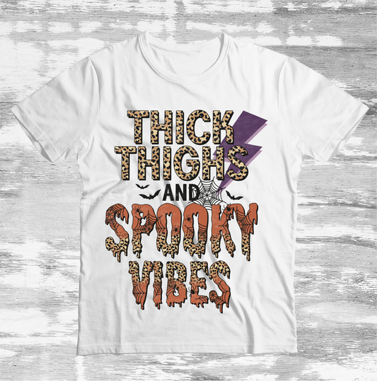 Thick Thighs & Spooky Vibes DTF Transfer